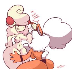 absurd_res alcremie anthro areola ass big_breasts breast_play breast_sucking breasts canid canine canis cream_(diicks) digital_media_(artwork) diicks duo female female/female food food_creature food_hair fruit gardie generation_1_pokemon generation_8_pokemon genitals goo_creature growlithe hair hair_over_eyes hi_res hisuian_form hisuian_gardie hisuian_growlithe mammal mawhip nintendo nipples nude open_mouth plant pokemon pokemon_(species) pokemon_legends:_arceus pussy red_eyes regional_form_(pokemon) simple_background solo strawberry sucking text thick_thighs wide_hips