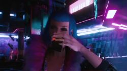 1boy 1girls 3d alcohol animated bar blue_hair cowgirl_position cyberpunk_2077 drinking evelyn_parker female long_video longer_than_30_seconds longer_than_one_minute nightclub prostitute punk riding_penis sex skinny slim small_breasts sound straight tagme v_(cyberpunk_2077) vaginal_penetration video vincent_(cyberpunk_2077)