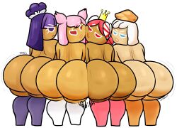 4girls astroarts big_ass blackberry_cookie cherry_blossom_cookie cookie_run cookie_run_kingdom cookie_run_ovenbreak cream_puff_cookie devsisters female_focus female_only looking_back multiple_girls princess_cookie squish tagme wobble wobbling_ass