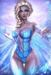 beach bikini disney disney_princess elsa_(frozen) frozen_(film) frozen_2 logan_cure pool