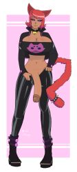 1futa akiva bell_collar black_sclera cat_ears cat_face cat_tail catgirl collar futa_only futanari homestuck large_breasts large_penis leather_boots leather_clothing leather_jacket pink_eyes punk punk_girl red_hair roxy_lalonde spiked_bracelet tan_body tan_skin unusual_eyes