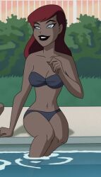 1girls barbara_gordon batman:_the_animated_series batman_(series) bikini blue_eyes dc dc_comics dcau female female_only glee-chan long_hair pool poolside red_hair redhead sitting solo swimsuit the_new_batman_adventures