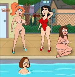 alana_fitzgerald back_view cameltoe crossgender dialogue erect_nipples family_guy gender_bender glasses goth goth_girl gothic high_heels jax_(be_normal9648) meg_griffin mtf_crossgender nude pool pussy red_hair rule_63 sexfightfun sexfightfun_(character) swimming swimsuit tsf water yuri