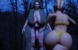 1futa 1girls 3d artist_request female functionally_nude functionally_nude_futa futanari gilf intersex light-skinned_female light-skinned_futa light_skin neodemon older older_futa precum source_request wrinkled_skin wrinkles