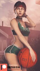 3d 3d_model basketball basketball_uniform capcom dbd dead_by_daylight rebecca_chambers resident_evil sfm source_filmmaker sportswear vendettagirls