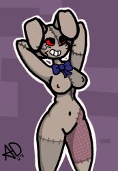 1girls artemisadraw bunny_girl five_nights_at_freddy's five_nights_at_freddy's:_security_breach fnaf hands_behind_head smiling solo vanny_(fnaf)