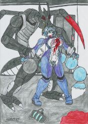 1boy1girl alien anthro big_breasts big_hips big_penis big_tongue blood blue_fur blue_hair bouncing_breasts corpse dead death defeated_heroine empty_eyes female_death furry guro hi_res hole_in_chest krystal marlon64 necrophilia nintendo open_mouth pussy_juice ripped_bodysuit ripped_clothing snuff star_fox star_fox_assault