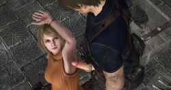 1boy 1girls 3d armpit_sex ashley_graham ashley_graham_(ella_freya) leon_scott_kennedy leon_scott_kennedy_(eduard_badaluta) resident_evil resident_evil_4 resident_evil_4_remake yourenotsam