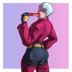 1boy ass ass blue_hair dkmate genderswap_(ftm) king_of_fighters kula_diamond male male_only snk solo_male