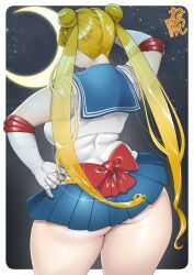 ass bishoujo_senshi_sailor_moon blonde_female blonde_hair clothing fat_ass from_behind light-skinned_female light_skin neone-x pawg plump plump_ass sailor_moon school_uniform skirt slightly_chubby thick_ass thick_thighs thunder_thighs twintails usagi_tsukino white_skin