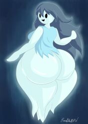 1girls ass banillansfw big_ass big_breasts big_butt black_eyes blue_hair bottom_heavy fat_ass female female_only ghost ghost_girl jpeg large_ass looking_at_viewer signature smile solo solo_female solo_focus spooky spooky's_house_of_jump_scares spooky_(shojs) thick_ass white_body white_skin wide_hips