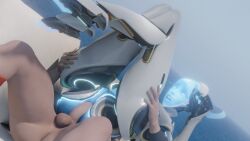 3d anal ass echo_(overwatch) female female_only female_penetrated futa_on_female futanari overwatch penetration penis robot robot_girl robot_humanoid thick_legs thighs zarya