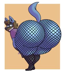 1boy anthro big_ass big_ass_(male) big_butt bubble_ass bubble_butt cole_(colelucario) colelucario fat_ass fat_butt fishnets generation_4_pokemon huge_ass huge_butt large_ass large_butt lucario male_only massive_ass massive_butt nintendo plump_ass plump_butt pokemon pokemon_(species) presenting_hindquarters round_ass round_butt solo_male