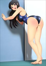 big_butt black_hair blush butt embarrassed fat_ass huge_butt k-on! large_butt long_hair mio_akiyama_(k-on!) reddened_butt smooth_skin