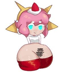 1boy 2023 cookie_run cookie_run_kingdom femboy kurziviro pink_hair strawberry_crepe_cookie tagme thick_thighs thighs