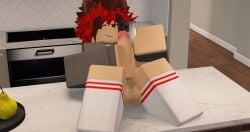 1boy 3d :3 cat_boy cat_ears catboy circumcised circumcision_scar femboy gay glans grey_sweater hand_on_penis kitchen masturbation neko-jan pear penis phone rabbit_suavehun red_brown_hair roblox robloxian table tagme thighhighs