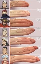 all_saints_street ban_(nanatsu_no_taizai) bara beard big_penis blush boner clothing cole_cassidy completely_nude crossover disembodied_penis erection facial_hair fat_cock fire_emblem fire_emblem_fates free_(soul_eater) gay guzma_(pokemon) hairy hard_on hi_res highres huge_cock humanoid_pointy_ears looking_at_viewer male male/male male_focus male_only multiple_boys muscular muscular_male nanatsu_no_taizai nintendo overwatch overwatch_2 penis penis_chart penis_size_chart penis_size_comparison_meme penis_size_difference pokemon pokemon_sm saizou_(fire_emblem) seven_deadly_sins solo solo_male soul_eater takashi_shirogane teeth teeth_visible vladimir_elliot_kirilenko voltron voltron:_legendary_defender werewolf wolfshirtart