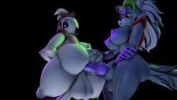 2futas 2girls 3d 3d_(artwork) 3d_model anal animatronic ass_up big_ass big_breasts big_butt black_background dog_penis eyeliner eyeshadow five_nights_at_freddy's five_nights_at_freddy's:_security_breach futa_on_futa futa_only futanari glamrock_chica_(fnaf) gray_hair gray_skin hand_on_butt intersex/intersex lipstick long_dick long_hair looking_at_partner pink_eyes punk rayhuma roxanne_wolf_(fnaf) scottgames sex shemale white_body white_skin wolf_ears wolf_girl wolf_tail yellow_eyes