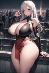 1girls ai_generated curvaceous curvy_body curvy_female huge_breasts seductive_looks stable_diffusion voluptuous voluptuous_female white_hair