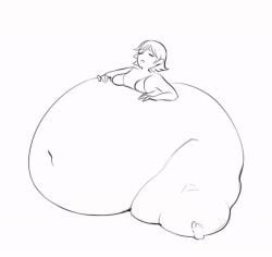 1girls animated ass bottom_heavy breasts female female_only huge_ass immobile inflation no_sound overweight solo solo_female squirting tagme video weight_gain wet woobgoob