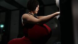 1girls 3d ada_wong areolae ass big_ass big_breasts blender blender_(software) breasts clothed curvy_female curvy_figure detailed_background female female_only fully_clothed knyaz laboratory resident_evil solo tagme