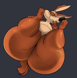 1boy ass big_ass big_butt coyote looking_at_viewer looney_tunes remmyfox skunkscribble tagme tail thick_thighs underside_view wile_e._coyote