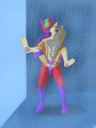 absurd_res anthro canid canine canis duo fox hi_res lust male male/male mammal sergld sex shower wolf