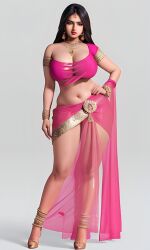 ai_generated big_ass big_breasts indian indian_clothes indian_female large_breasts saree thick_thighs