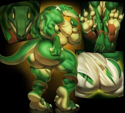 abs big_ass big_butt furry justmegabenewell link lizalfos lizard male male_only muscle muscles muscular muscular_ass muscular_male pecs ripped_clothing the_legend_of_zelda transformation