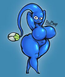 1girls anthro arms_behind_head atomicmage barefoot blue_body blue_pikmin breasts busty completely_nude completely_nude_female female female_only full_body large_breasts looking_at_viewer naked naked_female nude nude_female open_mouth pikmin pikmin_(species) solo solo_female