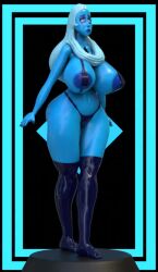 3d 3d_animation 3d_model animated big_breasts blue_diamond_(steven_universe) breasts huge_breasts large_breasts no_sound skullmania96_(artist) steven_universe tagme thong turntable_(animation) video wide_hips