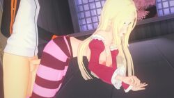 3d aged_up animated ass ass_grab beatrice_(re:zero) blonde_hair blush clothed_sex doggy_style fat_ass happy_sex iridiusk koikatsu koikatsu_(medium) large_breasts long_hair mini_crown mp4 natsuki_subaru no_sound penis re:zero_kara_hajimeru_isekai_seikatsu sex sex_from_behind smug striped_legwear symbol-shaped_pupils tagme taken_from_behind track_suit uncensored video