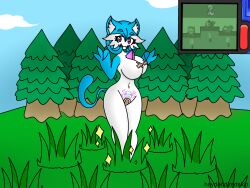 absurd_res anthro artist_name artist_self-insert artist_signature big_breasts blue_body blue_hair blue_skin breasts cat_ears cat_tail curvy curvy_body curvy_figure fan_character felid feline female forest game_freak gardevoir gardiehayden generation_3_pokemon haydendjredskin hi_res hourglass_figure humanoid interspecies looking_at_viewer magenta_eyes mammal nature nature_background nintendo oc original_character plant pokémon pokémon_(species) pokemon pokemon_(species) pokemon_oc pokemon_rse pokephilia public public_nudity self_insert shiny_gardevoir shiny_pokémon shiny_pokemon solo streamer tagme thick_thighs tree twitch twitch.tv twitch_streamer white_body white_skin