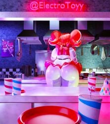 1girls 3d 3d_(artwork) baby_(fnafsl) butt circus_baby circus_baby_(cosmic_trance) circus_baby_(fnaf) electrotoyy employee female_only five_nights_at_freddy's five_nights_at_freddy's:_sister_location kitchen serving_food solo solo_female