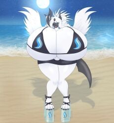 absol big_breasts breasts huge_breasts mega_absol pokémon_(species) pokemon pokemon_(species) suiikax thick_thighs wide_hips