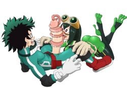 1boy 1boy1girl 1girls ass big_penis blush butt dark_green_hair deku female frog_girl gigantic_penis green_eyes green_hair heart-shaped_pupils heart_eyes hero_outfit_(mha) huge_cock huge_penis hyper_penis izuku_midoriya izuku_midoriya_(hero_outfit) large_penis long_hair long_penis long_tongue male male/female medium_ass medium_butt midoriya_izuku midoriya_izuku_(hero_outfit) my_hero_academia penile penis penis_out saliva_on_penis saliva_trail source_request thegeckodemon thegeckoninja tongue tongue_around_penis tongue_out tonguejob tsuyu_asui very_long_tongue