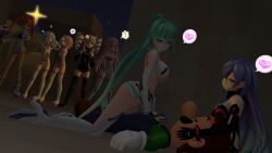 ! 1boy 3d 6+girls anger_vein assertive assertive_female big_breasts black_sister blue_hair busty covering covering_face cowgirl_position crossover embarrased female green_hair green_heart heart iris_heart lap_pillow large_breasts legs long_hair luigi male mario_(series) multiple_girls navel neptunia_(series) nintendo o_o open_mouth orange_heart pink_hair ponytail purple_sister scared sexually_suggestive short_hair sideboob smile spoken_heart surprised thighs underboob voluptuous weird_crossover white_sister_ram white_sister_rom