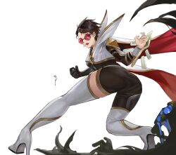 big_butt female_only high_heel_boots high_heels league_of_legends red-tinted_eyewear sentinel_vayne short_hair sunglasses the_ruined_king_saga tinted_eyewear vayne