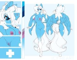 2023 5_fingers anthro areola ass breasts cutie_mark digital_media_(artwork) equid equine eyebrows feet female fingers genitals hasbro hi_res humanoid_feet icy_heart looking_at_viewer mammal my_little_pony navel nipple_piercing nipples nude pegasus piercing plantigrade pussy toes tolsticot wings