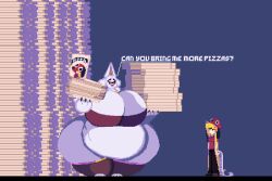 big_breasts breasts female huge_breasts pixel_art pizza ssbbw testthehuman