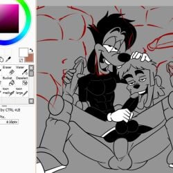 2boys an_extremely_goofy_movie bradley_uppercrust_iii erection furry gay goof_troop iyumiblue max_goof penis sketch yaoi