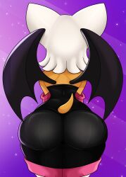 1girls ass ass bat bat_ears bat_wings big_ass big_butt fat_ass female female_only large_ass rouge_the_bat solo solo_female solo_focus sonic_(series) sonic_the_hedgehog_(series) sonson-sensei tail thick_thighs thighs white_fur white_hair wide_hips