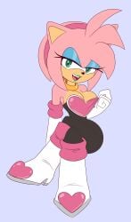 1girls amy_rose amy_the_bat big_breasts cleavage eyelashes eyeshadow female female_focus female_only green_eyes lipstick looking_at_viewer pink_fur pink_hair rouge_the_bat_(cosplay) solo solo_female solo_focus sonic_(series) sonic_the_hedgehog_(series) sonson-sensei