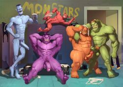 abs alien balls bang_(space_jam) blanko_(space_jam) bupkus_(space_jam) genitals group humanoid male male/male male_only monstar_(space_jam) muscular muscular_humanoid muscular_male nawt_(space_jam) nipples pecs penis pound_(space_jam) satanic_monkey space_jam vein veiny_penis warner_brothers