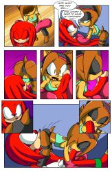 1girls 1male 69 2018 2023 69_position ass ass_in_face blowjob boxing_gloves boxing_ring cleavage comic dialogue female hd hedgehoglove hi_res high_resolution highres kicking klara_the_hedgehog knuckles_the_echidna licking licking_penis male page_3 panties penis punching sonic_(series) sonic_the_hedgehog_(series) sucking sucking_penis