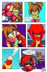 1girls 1male 2018 2023 anus ass balls blush boxing_gloves boxing_ring cleavage comic cum cumming dialogue ejaculation female handjob hd hedgehoglove hi_res high_resolution highres kicking klara_the_hedgehog knuckles_the_echidna male masturbation page_5 panties panties_off penis punching pussy rubbing rubbing_penis sonic_(series) sonic_the_hedgehog_(series) testicles vagina