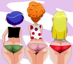 3girls ass big_ass big_butt blonde_hair blue_hair cartoon_network ed_edd_n_eddy fat_ass female female_only ginger_hair kanker_sisters large_ass lee_kanker light-skinned_female light_skin marie_kanker may_kanker orange_hair panties sonson-sensei thick_thighs thighs wide_hips