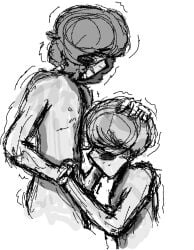 blowjob byler gay mike_wheeler passionate_blowjob shaking sketch stranger_things will_byers