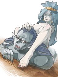 1girls blue_hair chrono_(series) chrono_trigger female femdom incest incest_(lore) magus_(chrono_trigger) mother mother_and_son painted_toenails pale_skin queen_zeal sitting_on_person straight