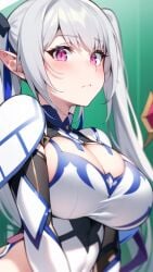 ai_generated cleavage cute elf hentai huge_breasts long_hair nai_diffusion phyllis_hagerhelm pink_eyes pointy_ears skyrimgamer17 stable_diffusion twintails youkoso!_sukebe_elf_no_mori_e